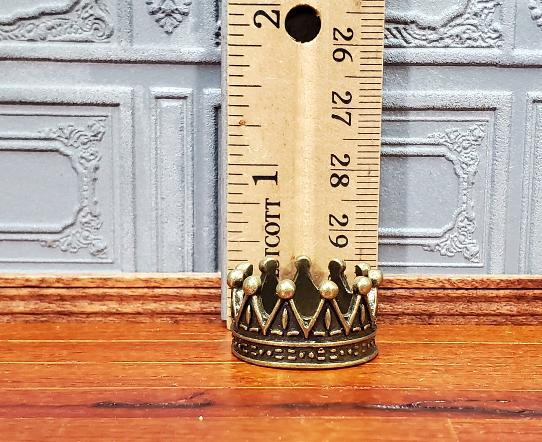 Tiny Miniature Crown Bronze Metal for Dolls Dollhouse Works with 1:12 Scale - Miniature Crush