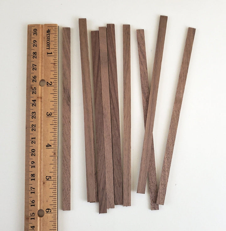 Walnut Wood Strips x10 1/16" x 1/4 x 6" Long Crafts Models Miniatures - Miniature Crush
