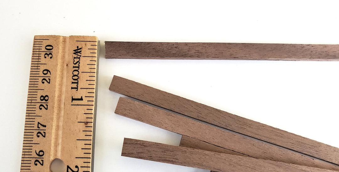Walnut Wood Strips x10 1/8" x 1/4 x 6" Long Crafts Models Miniatures - Miniature Crush