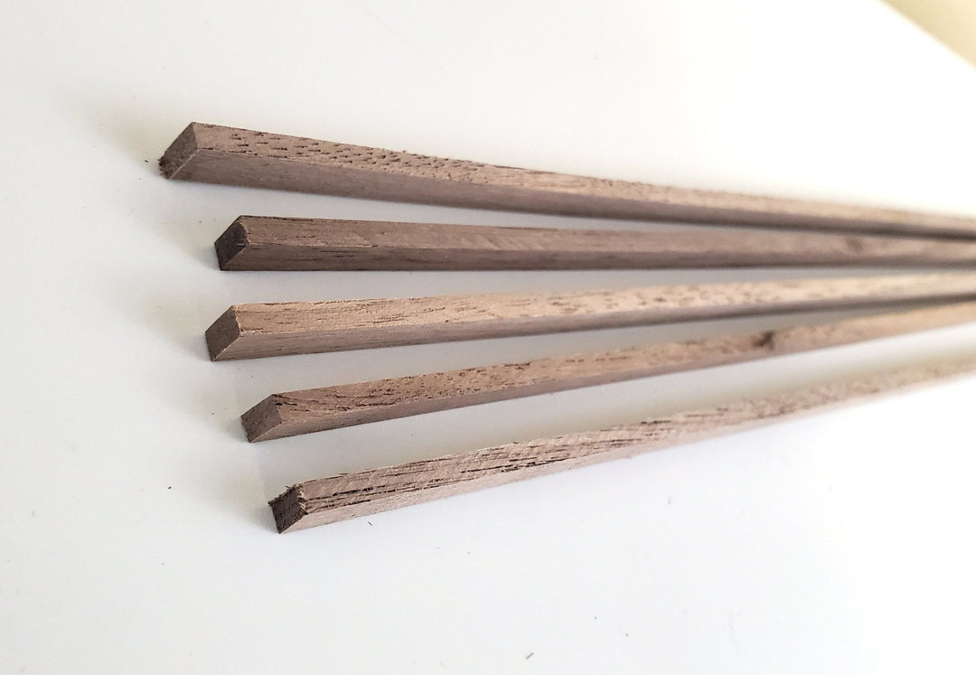 Walnut Wood Strips x5 1/8" x 1/4 x 18" Long Crafts Models Miniatures - Miniature Crush