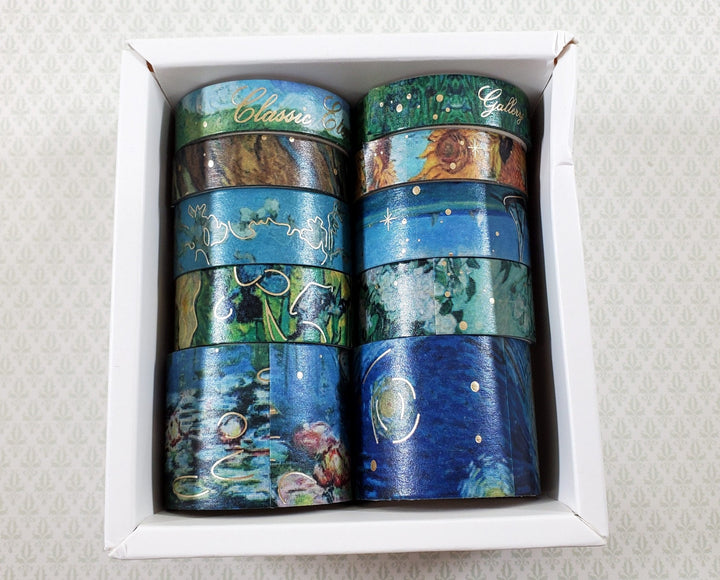 Washi Tape 10 Rolls 3 Sizes Van Gogh and Monet Scrapbooking Stamping Decorating - Miniature Crush